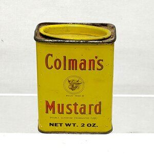 Colman's Bull's Head Mustard Spice Tin 2 Oz Collectible Décor Tin England VTG